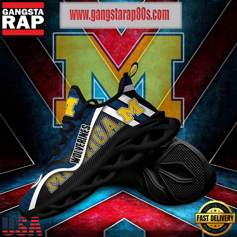 NCAA Michigan Wolverines New Design Max Soul Shoes Running Sneakers NCAA Michigan Wolverines New Design Max Soul Shoes Running Sneakers