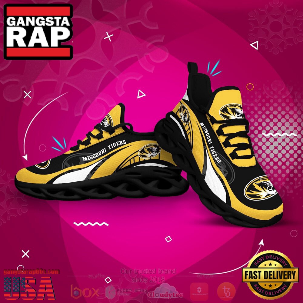 NCAA Missouri Tigers Football Clunky Unique Design Max Soul Shoes Running Sneakers NCAA Missouri Tigers Football Clunky Unique Design Max Soul Shoes Running Sneakers