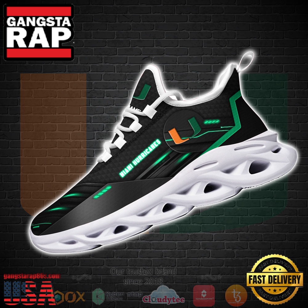 NCAA Ncaa Miami Hurricanes Custom Name Clunky Unique Design Max Soul Shoes Running Sneakers NCAA Ncaa Miami Hurricanes Custom Name Clunky Unique Design Max Soul Shoes Running Sneakers