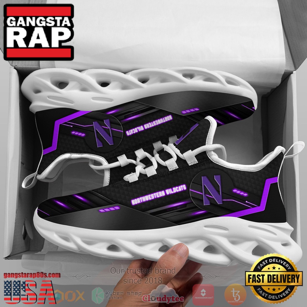 NCAA Northwestern Wildcats Custom Name Clunky Unique Design Max Soul Shoes Running Sneakers NCAA Northwestern Wildcats Custom Name Clunky Unique Design Max Soul Shoes Running Sneakers