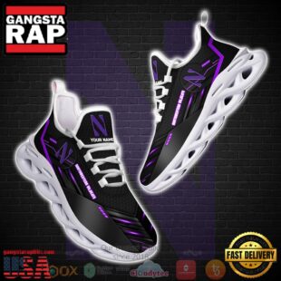 NCAA Northwestern Wildcats Custom Name Clunky Unique Design Max Soul Shoes Running Sneakers