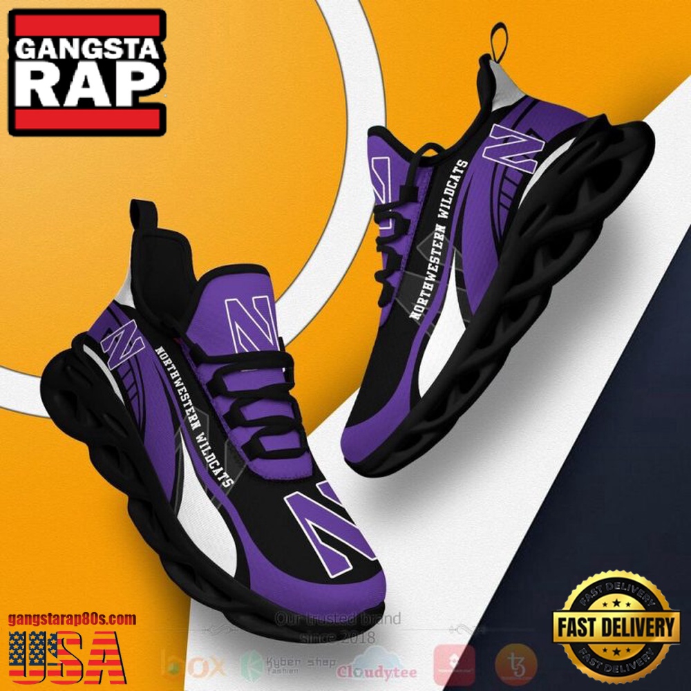 NCAA Northwestern Wildcats Football Clunky Unique Design Max Soul Shoes Running Sneakers NCAA Northwestern Wildcats Football Clunky Unique Design Max Soul Shoes Running Sneakers