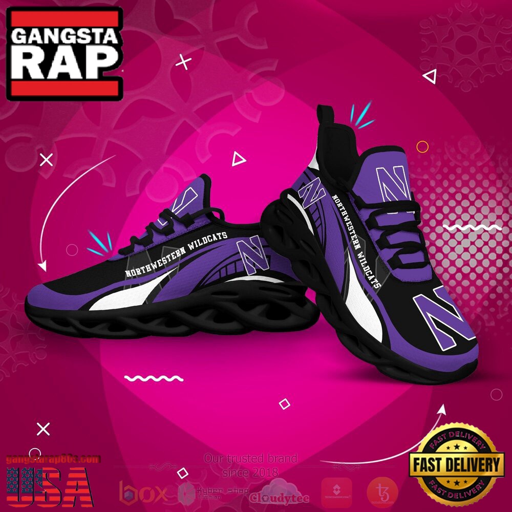 NCAA Northwestern Wildcats Football Clunky Unique Design Max Soul Shoes Running Sneakers NCAA Northwestern Wildcats Football Clunky Unique Design Max Soul Shoes Running Sneakers