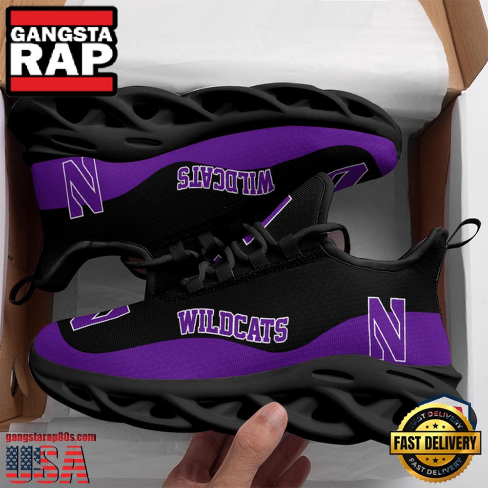 NCAA Northwestern Wildcats Unique Design Max Soul Shoes Running Sneakers NCAA Northwestern Wildcats Unique Design Max Soul Shoes Running Sneakers