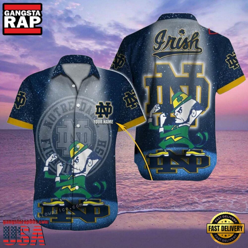 NCAA Notre Dame Fighting Irish Hawaiian Shirt Print Custom Name Cheap Hawaiian Shirt NCAA Notre Dame Fighting Irish Hawaiian Shirt Print Custom Name Cheap Hawaiian Shirt