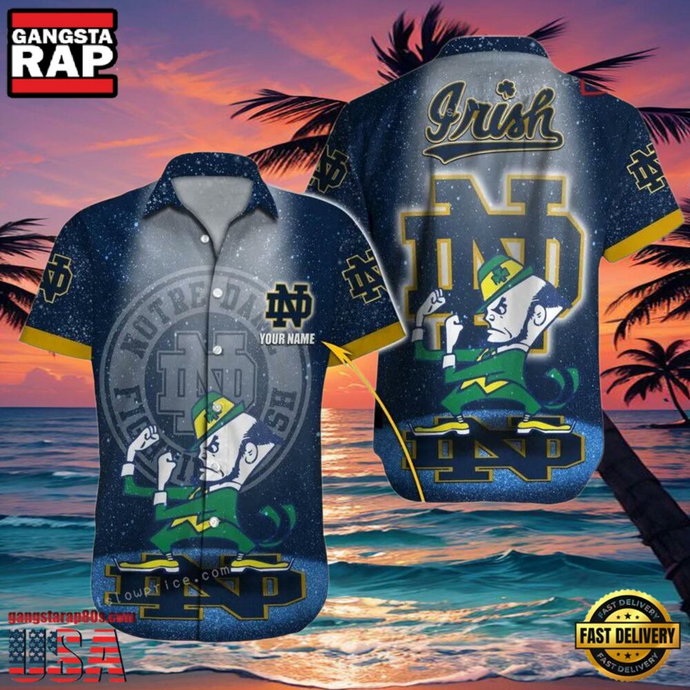 NCAA Notre Dame Fighting Irish Hawaiian Shirt Print Custom Name Cheap Hawaiian Shirt NCAA Notre Dame Fighting Irish Hawaiian Shirt Print Custom Name Cheap Hawaiian Shirt