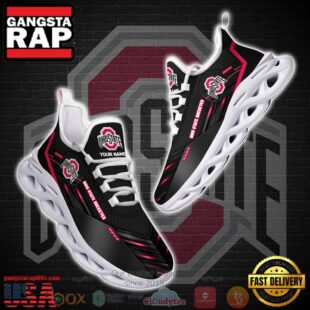 NCAA Ohio State Buckeyes Custom Name Clunky Unique Design Max Soul Shoes Running Sneakers