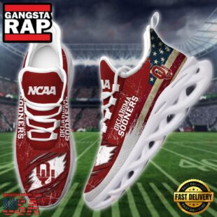 NCAA Oklahoma Sooners American Flag Unique Design Max Soul Shoes Running Sneakers