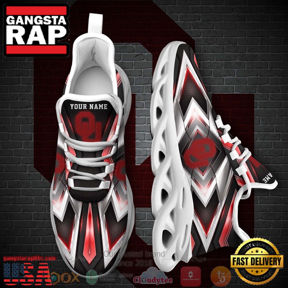 NCAA Oklahoma Sooners Football Team Custom Name Clunky Unique Design Max Soul Shoes Running Sneakers NCAA Oklahoma Sooners Football Team Custom Name Clunky Unique Design Max Soul Shoes Running Sneakers