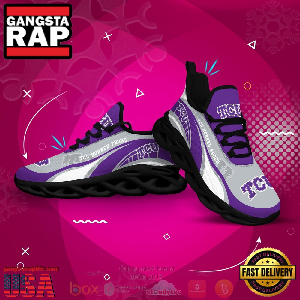 NCAA Tcu Horned Frogs Football Clunky Unique Design Max Soul Shoes Running Sneakers NCAA Tcu Horned Frogs Football Clunky Unique Design Max Soul Shoes Running Sneakers