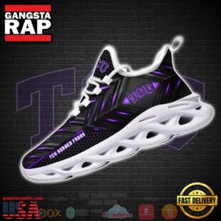 NCAA Tcu Horned Frogs Ncaa Custom Name Clunky Unique Design Max Soul Shoes Running Sneakers