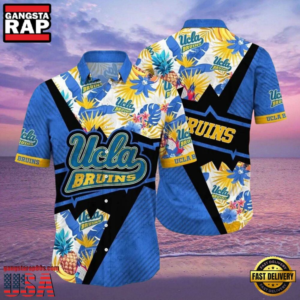 NCAA Ucla Bruins Flower Hawaiian Shirt 3D Shirt, Ucla Bruins Football Gifts For Her NCAA Ucla Bruins Flower Hawaiian Shirt 3D Shirt, Ucla Bruins Football Gifts For Her