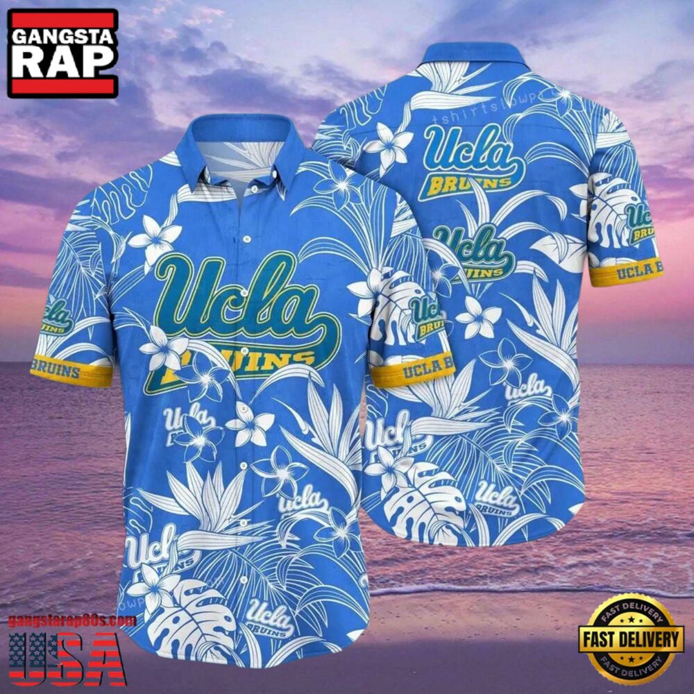 NCAA Ucla Bruins Flower Hawaiian Shirt Outfit 3D Shirt, Personalized Ucla Bruins Gifts NCAA Ucla Bruins Flower Hawaiian Shirt Outfit 3D Shirt, Personalized Ucla Bruins Gifts