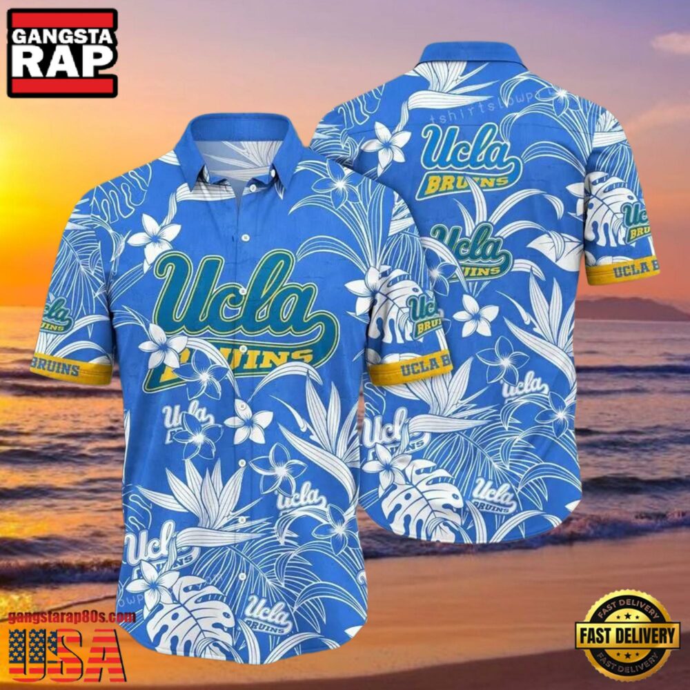 NCAA Ucla Bruins Flower Hawaiian Shirt Outfit 3D Shirt, Personalized Ucla Bruins Gifts NCAA Ucla Bruins Flower Hawaiian Shirt Outfit 3D Shirt, Personalized Ucla Bruins Gifts