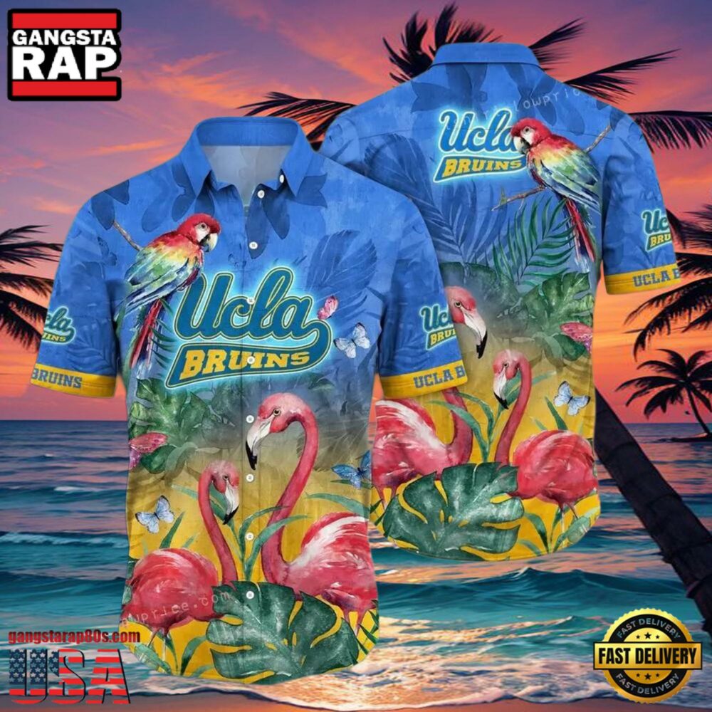 NCAA Ucla Bruins Flower Hawaiian Shirt Outfit 3D Shirt, Ucla Bruins Football Gifts For Her NCAA Ucla Bruins Flower Hawaiian Shirt Outfit 3D Shirt, Ucla Bruins Football Gifts For Her