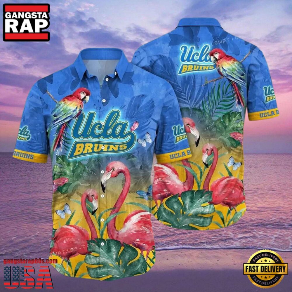 NCAA Ucla Bruins Flower Hawaiian Shirt Outfit 3D Shirt, Ucla Bruins Football Gifts For Her NCAA Ucla Bruins Flower Hawaiian Shirt Outfit 3D Shirt, Ucla Bruins Football Gifts For Her