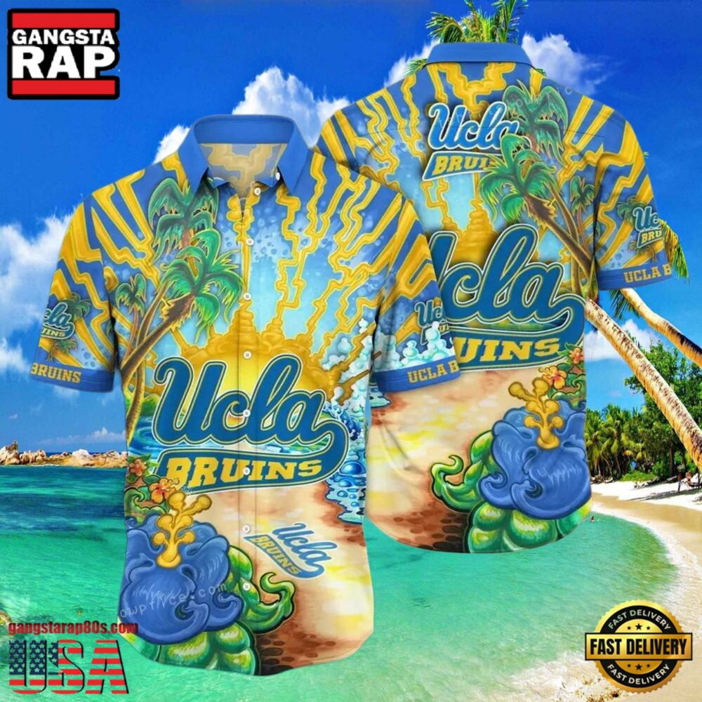NCAA Ucla Bruins Flower Hawaiian Shirt Outfit 3D Shirt, Unique Ucla Bruins Gifts NCAA Ucla Bruins Flower Hawaiian Shirt Outfit 3D Shirt, Unique Ucla Bruins Gifts