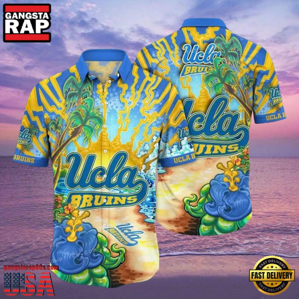 NCAA Ucla Bruins Flower Hawaiian Shirt Outfit 3D Shirt, Unique Ucla Bruins Gifts NCAA Ucla Bruins Flower Hawaiian Shirt Outfit 3D Shirt, Unique Ucla Bruins Gifts