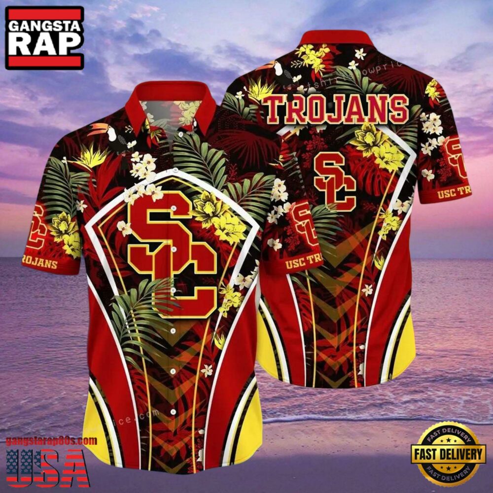 NCAA Usc Trojans Flower Hawaiian Shirt 3D Shirt, Gifts For Usc Trojans Football Fans NCAA Usc Trojans Flower Hawaiian Shirt 3D Shirt, Gifts For Usc Trojans Football Fans