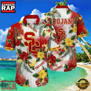 NCAA Usc Trojans Flower Hawaiian Shirt 3D Shirt, Usc Trojans Football Gifts For Men.jpgGroup
