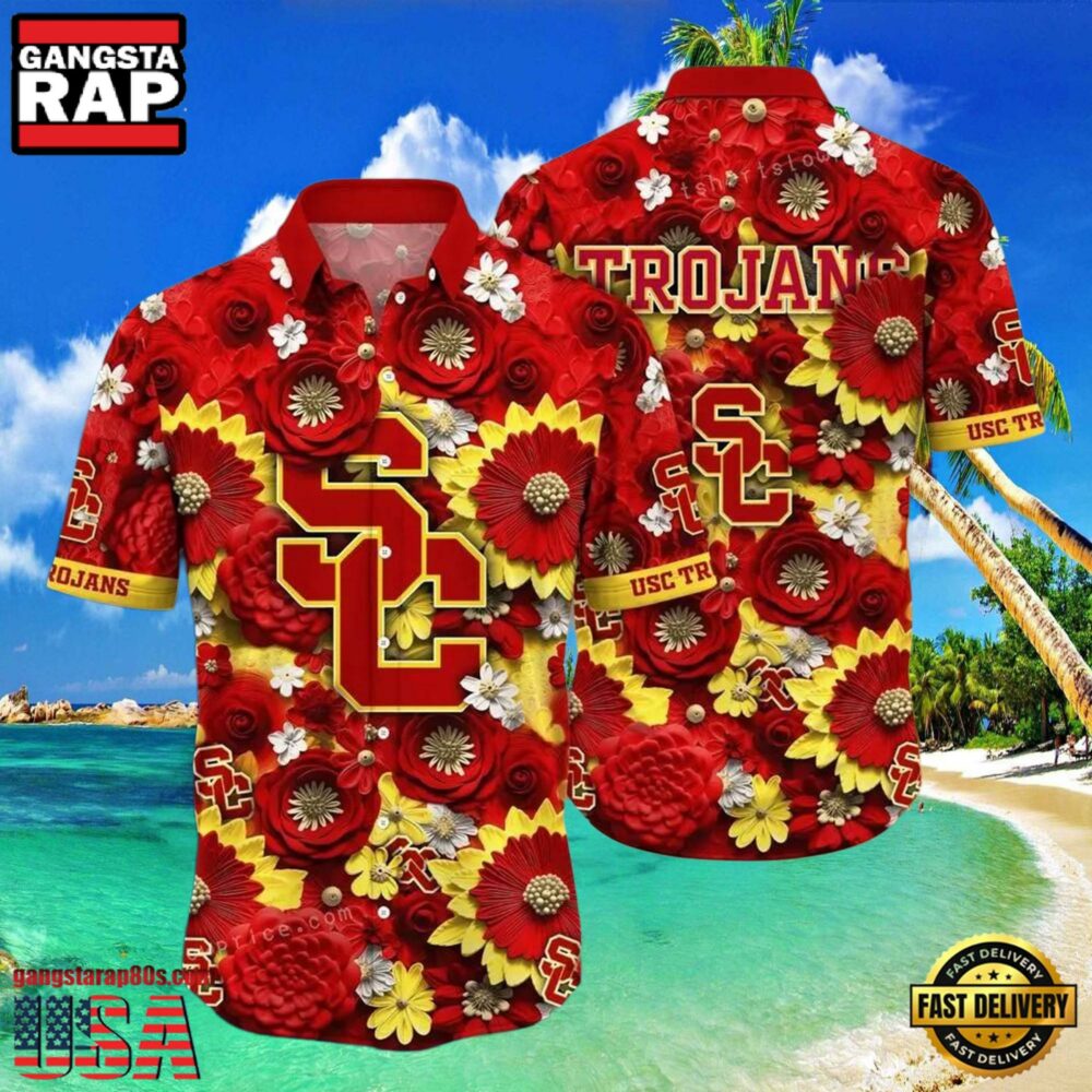 NCAA Usc Trojans Flower Hawaiian Shirt Outfit 3D Shirt, Usc Trojans Football Gift Ideas NCAA Usc Trojans Flower Hawaiian Shirt Outfit 3D Shirt, Usc Trojans Football Gift Ideas