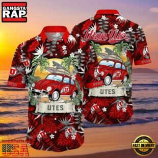 NCAA Utah Utes Flower Hawaiian Shirt 3D Shirt, Utah Utes Football Christmas Gifts.jpgGroup