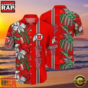 NCAA Utah Utes Flower Hawaiian Shirt 3D Shirt, Utah Utes Football Gifts.jpgGroup