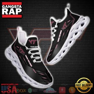 NCAA Virginia Tech Hokies Custom Name Clunky Unique Design Max Soul Shoes Running Sneakers