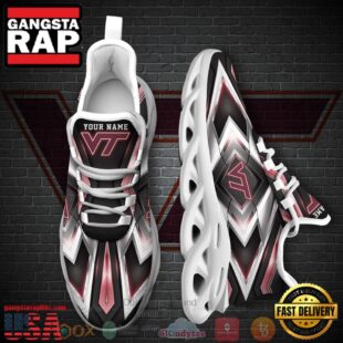 NCAA Virginia Tech Hokies Fooball Team Custom Name Clunky Unique Design Max Soul Shoes Running Sneakers
