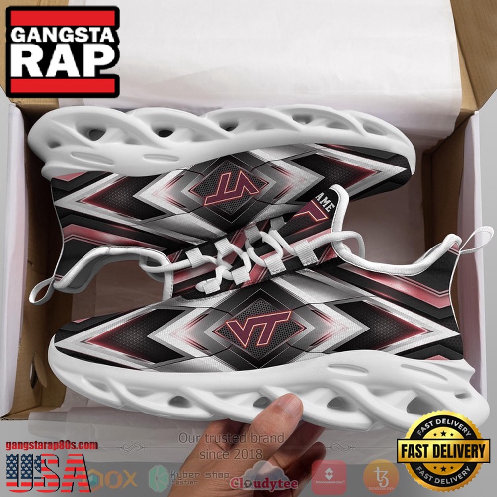 NCAA Virginia Tech Hokies Fooball Team Custom Name Clunky Unique Design Max Soul Shoes Running Sneakers NCAA Virginia Tech Hokies Fooball Team Custom Name Clunky Unique Design Max Soul Shoes Running Sneakers