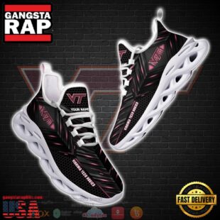 NCAA Virginia Tech Hokies Ncaa Custom Name Clunky Unique Design Max Soul Shoes Running Sneakers