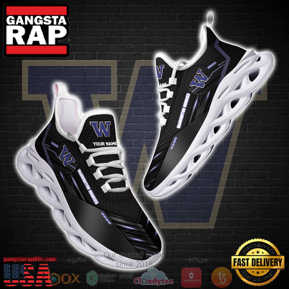 NCAA Washington Huskies Custom Name Clunky Unique Design Max Soul Shoes Running Sneakers NCAA Washington Huskies Custom Name Clunky Unique Design Max Soul Shoes Running Sneakers