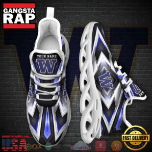NCAA Washington Huskies Football Team Custom Name Clunky Unique Design Max Soul Shoes Running Sneakers