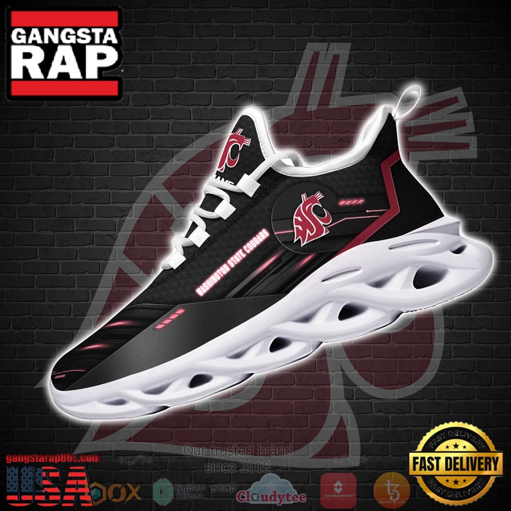 NCAA Washington State Cougars Custom Name Clunky Unique Design Max Soul Shoes Running Sneakers NCAA Washington State Cougars Custom Name Clunky Unique Design Max Soul Shoes Running Sneakers