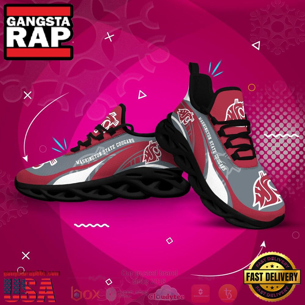 NCAA Washington State Cougars Football Clunky Unique Design Max Soul Shoes Running Sneakers NCAA Washington State Cougars Football Clunky Unique Design Max Soul Shoes Running Sneakers