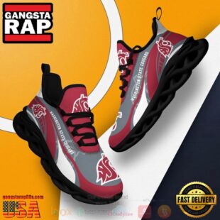 NCAA Washington State Cougars Football Clunky Unique Design Max Soul Shoes Running Sneakers