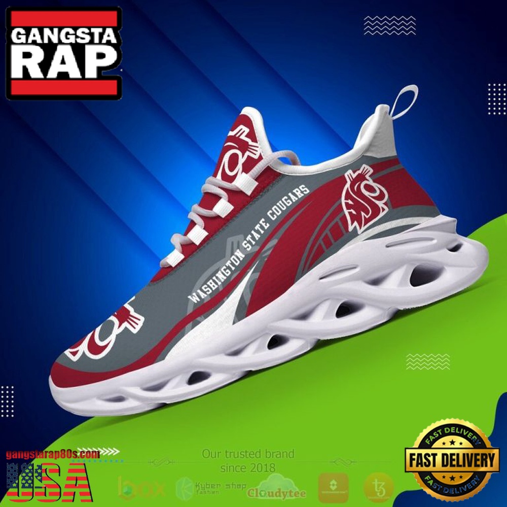 NCAA Washington State Cougars Football Clunky Unique Design Max Soul Shoes Running Sneakers NCAA Washington State Cougars Football Clunky Unique Design Max Soul Shoes Running Sneakers