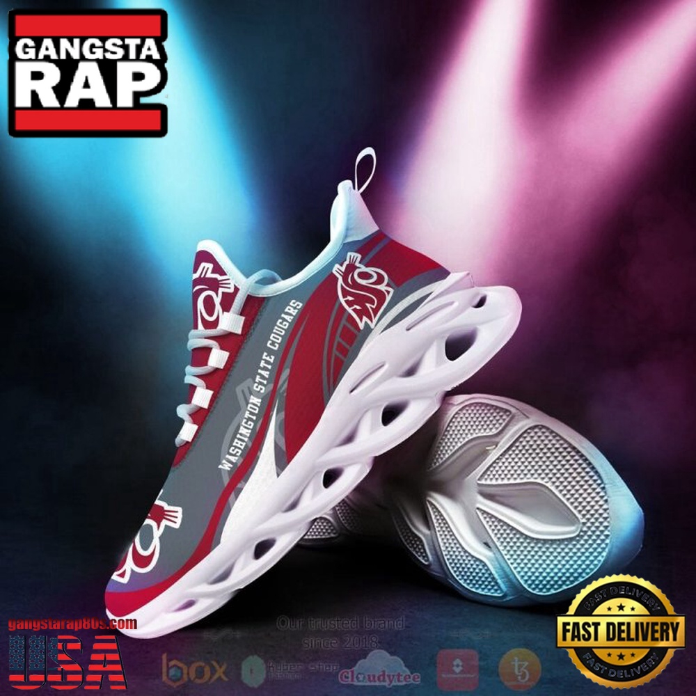 NCAA Washington State Cougars Football Clunky Unique Design Max Soul Shoes Running Sneakers NCAA Washington State Cougars Football Clunky Unique Design Max Soul Shoes Running Sneakers