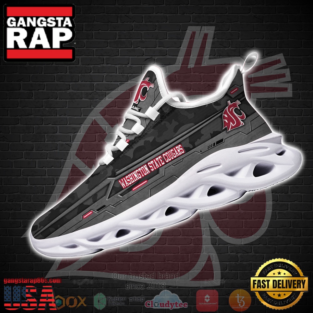 NCAA Washington State Cougars Football Team Custom Name Clunky Unique Design Max Soul Shoes Running Sneakers NCAA Washington State Cougars Football Team Custom Name Clunky Unique Design Max Soul Shoes Running Sneakers