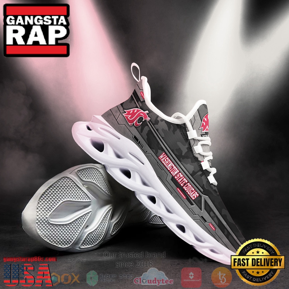 NCAA Washington State Cougars Football Team Custom Name Clunky Unique Design Max Soul Shoes Running Sneakers NCAA Washington State Cougars Football Team Custom Name Clunky Unique Design Max Soul Shoes Running Sneakers
