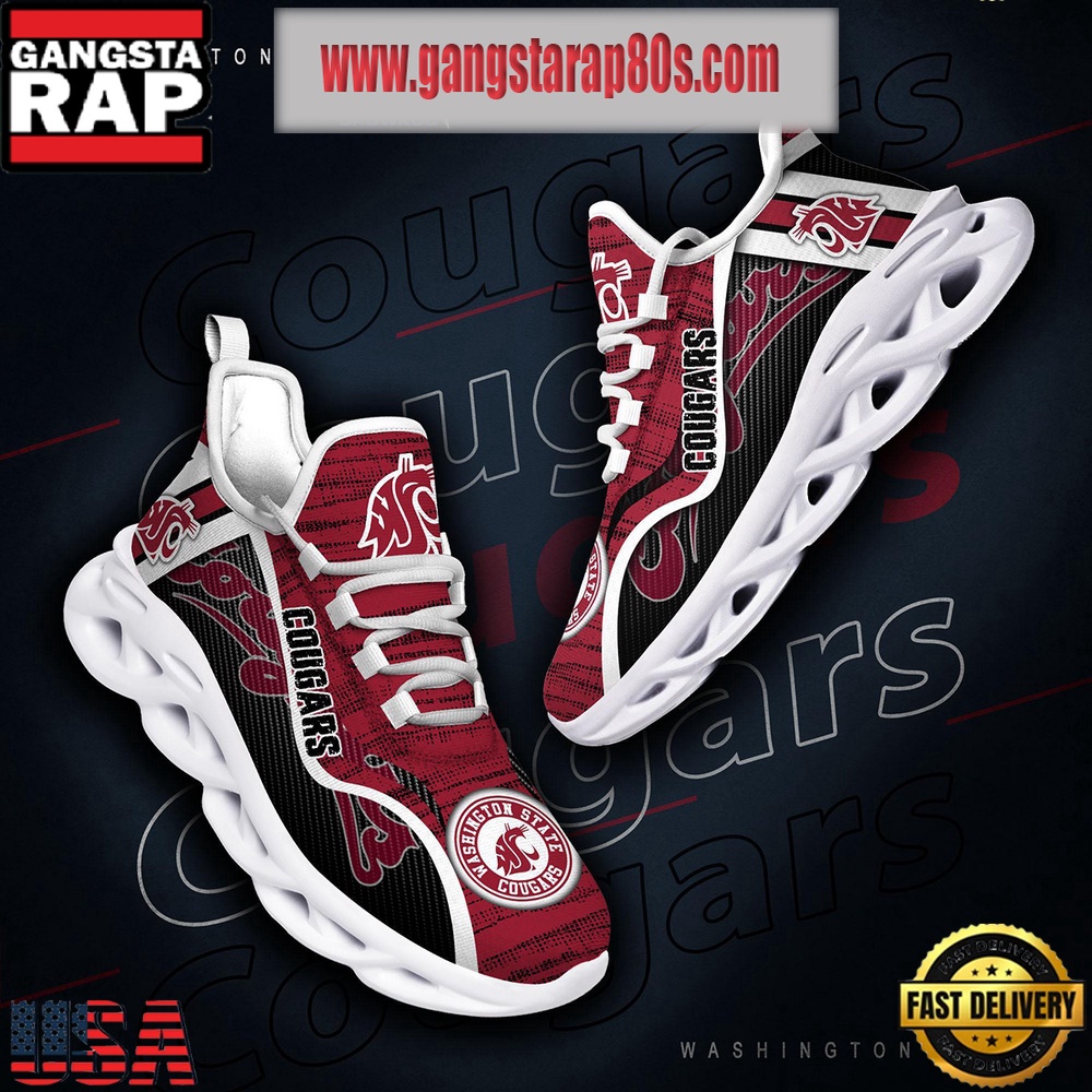 NCAA Washington State Cougars New Design Max Soul Shoes Running Sneakers NCAA Washington State Cougars New Design Max Soul Shoes Running Sneakers