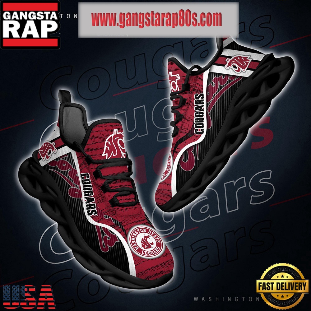 NCAA Washington State Cougars New Design Max Soul Shoes Running Sneakers NCAA Washington State Cougars New Design Max Soul Shoes Running Sneakers