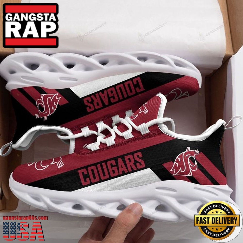 NCAA Washington State Cougars Unique Design Max Soul Shoes Running Sneakers NCAA Washington State Cougars Unique Design Max Soul Shoes Running Sneakers