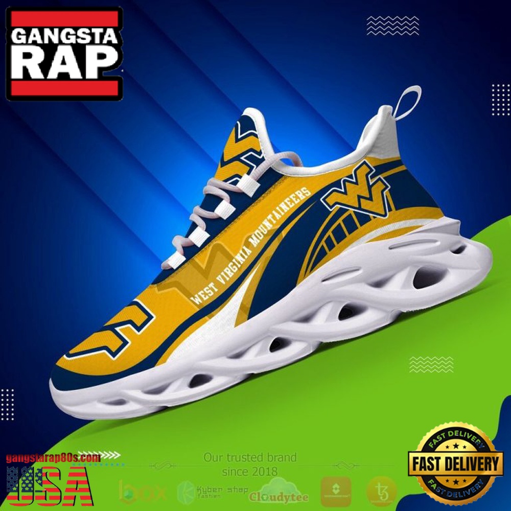 NCAA West Virginia Mountaineers Football Clunky Unique Design Max Soul Shoes Running Sneakers NCAA West Virginia Mountaineers Football Clunky Unique Design Max Soul Shoes Running Sneakers