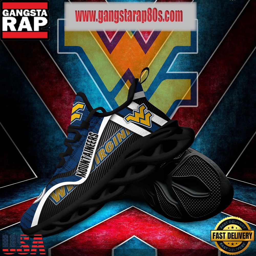 NCAA West Virginia Mountaineers New Design Max Soul Shoes Running Sneakers NCAA West Virginia Mountaineers New Design Max Soul Shoes Running Sneakers