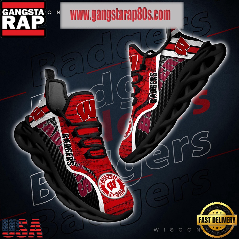NCAA Wisconsin Badgers New Design Max Soul Shoes Running Sneakers NCAA Wisconsin Badgers New Design Max Soul Shoes Running Sneakers