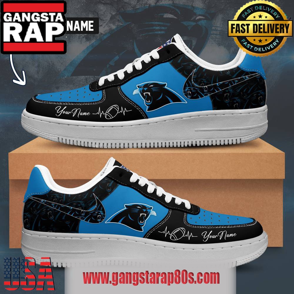 NFL Carolina Panthers Custom Name Air Force 1 Running Sneakers Shoes NFL Carolina Panthers Custom Name Air Force 1 Running Sneakers Shoes