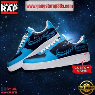 NFL Carolina Panthers Unique Design Custom Name Air Force 1 Sneaker Shoes