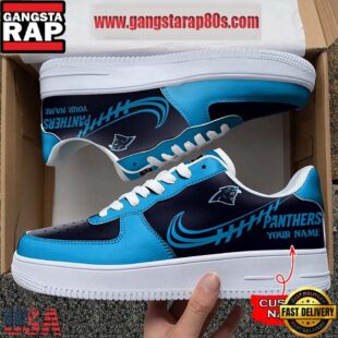 NFL Carolina Panthers Unique Design Custom Name Air Force 1 Sneaker Shoes