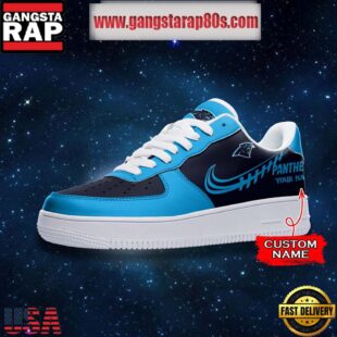 NFL Carolina Panthers Unique Design Custom Name Air Force 1 Sneaker Shoes